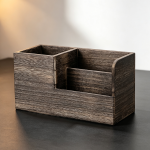 Vintage Brown 3-Section Stationery Box