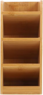Lacquered Wood Multi-Compartment Office Caddy