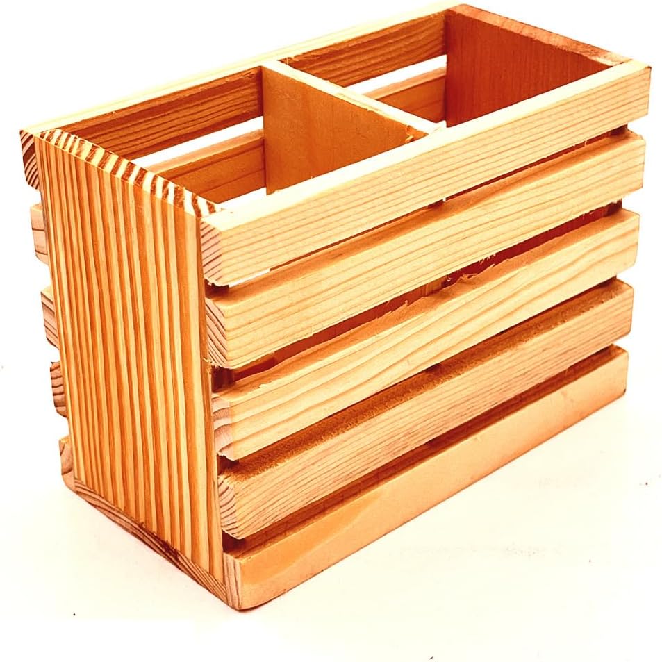 61IjUYaBbpL._AC_SL1100_.jpg Handmade Wooden 2-Partition Pencil Case - Image 1
