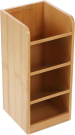 Lacquered Wood Multi-Compartment Pen Box