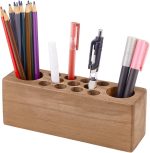 Rustic Wood 13-Hole Art Brush Stand