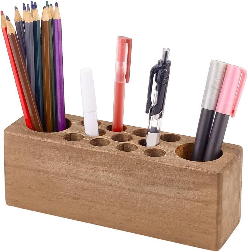 61p9XRUmd5L._AC_SL1001_.jpg Rustic Wood 13-Hole Art Brush Stand - Image 1