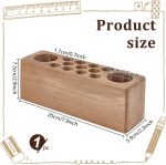 Rustic Wood 13-Hole Art Brush Stand - Image 2