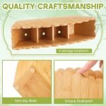 Bamboo 4-Slot Scalloped Desk Organiser - Image 2