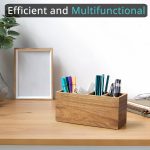 Acacia Wood 4-Compartment Adjustable Tidy - Image 2