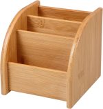 Lacquered Wood Multi-Compartment Brush Holder