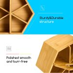 Hexagonal Bamboo 6-Compartment Carry Caddy - Image 2