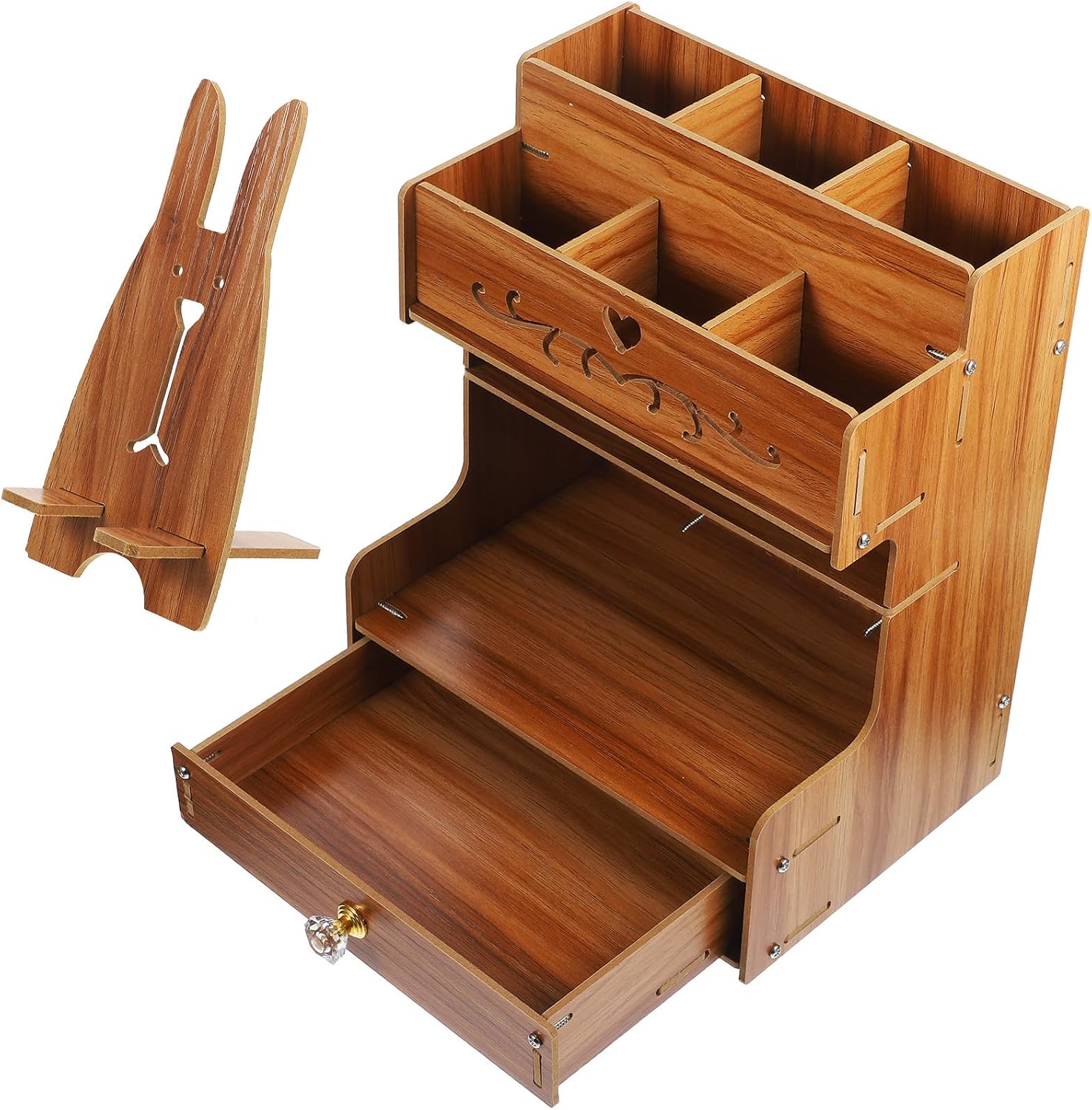 71DuyWhx5fL._AC_SL1500_.jpg Large Wooden Multi-Compartment Pen Organiser - Image 1