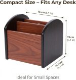Compact Wooden 4-Compartment Rotating Caddy - Image 2