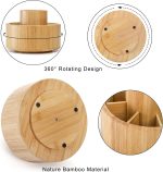 Bamboo 11-Compartment Rotating Art Caddy - Image 2