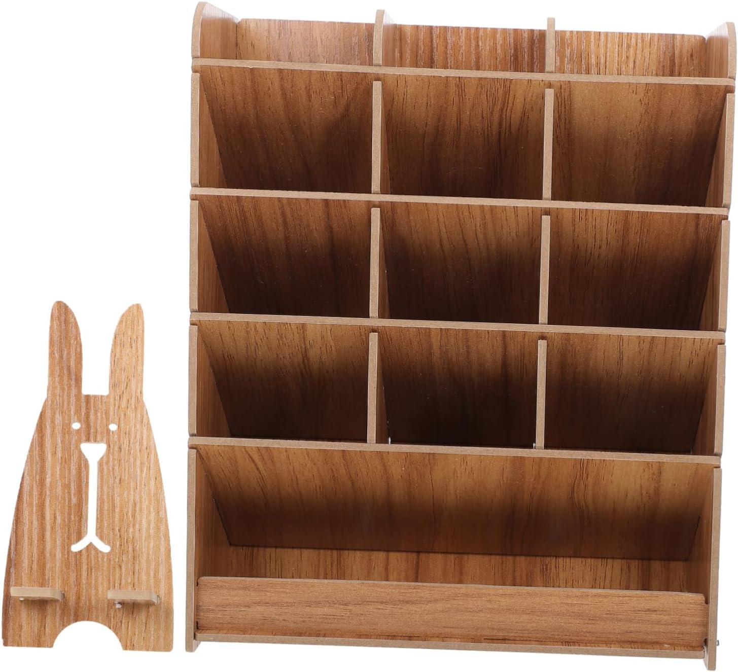 71LbIeP6jIL._AC_SL1500_.jpg Cherry Wood Grid Compartment Pen Box - Image 1