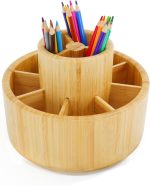 Bamboo 11-Section Rotating Art Caddy