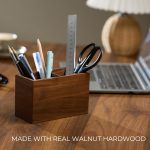 Solid Walnut Double-Slot Desk Organiser - Image 2